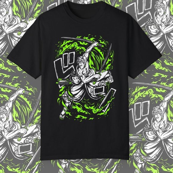 Zoro Shirt, One Piece Shirt Japanese Manga Anime Retro Gamer Cult Meme Movie Mus - Picture 1 of 1